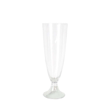 40cm Clear Glass Flute Flower Vase