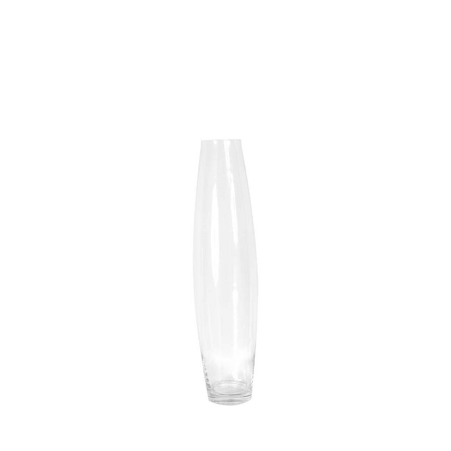 60cm Clear Glass Curved Vase