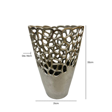 32cm Esme Nickel Metal Flower Vase