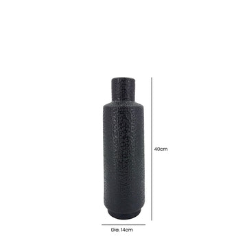 40cm Black Textured Vase