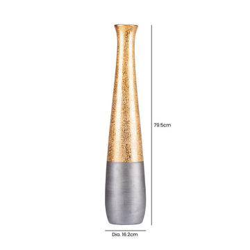 79cm Gold and Black Textured Floor Vase