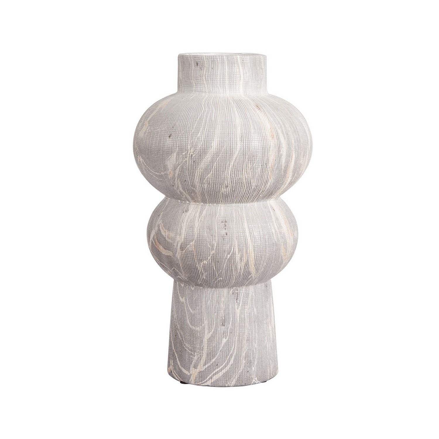 30cm Grey Marble Ceramic Vase