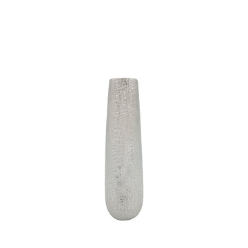 38cm Silver Textured Vase