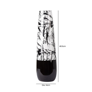 48cm Black and White Splash Ceramic Vase