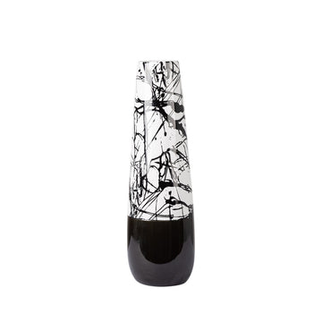 38cm Black and White Splash Ceramic Vase