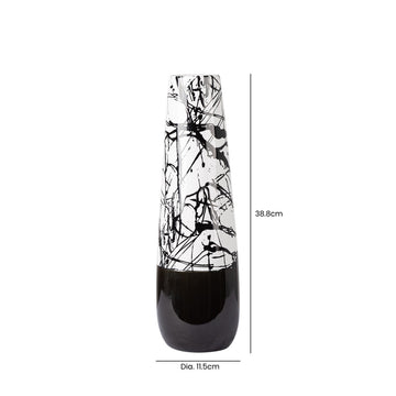 38cm Black and White Splash Ceramic Vase