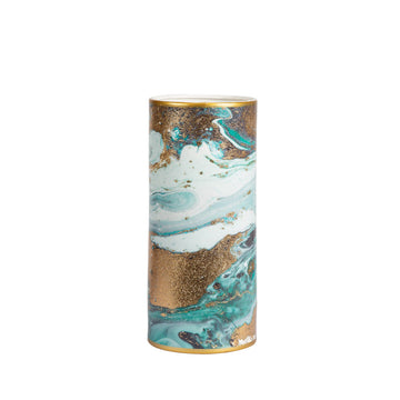 30cm Blue White Gold Abstract Ceramic Vase