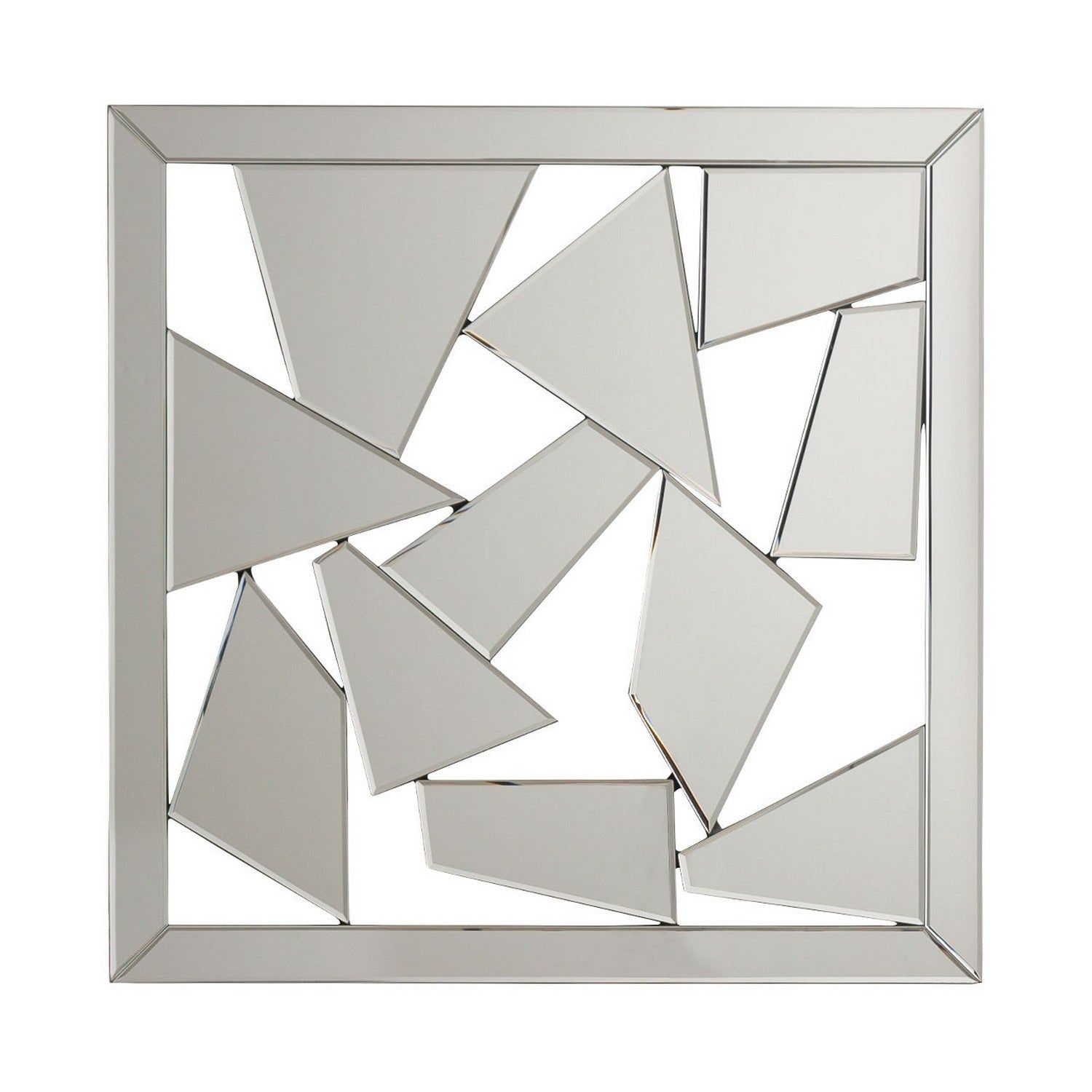 80cm Square Abstract Design Glass Mirror  Wall Art