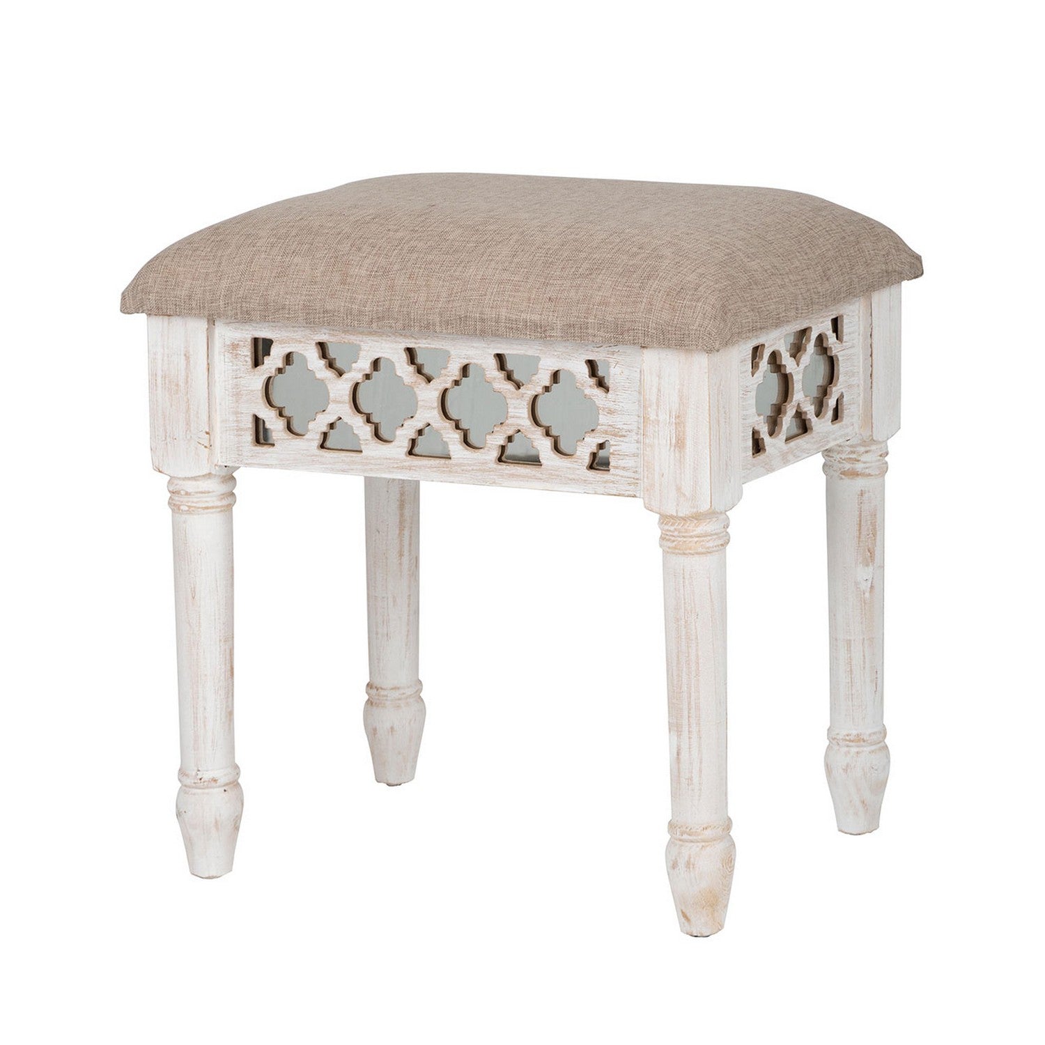 Washed Ash Effect Finish Vanity Stool