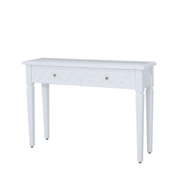 White 2 Drawer   Wood Console Table