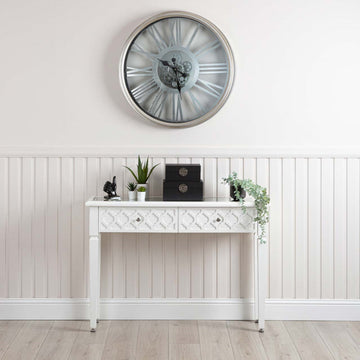 White 2 Drawer   Wood Console Table