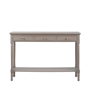 3 Drawer Taupe Large Console Table
