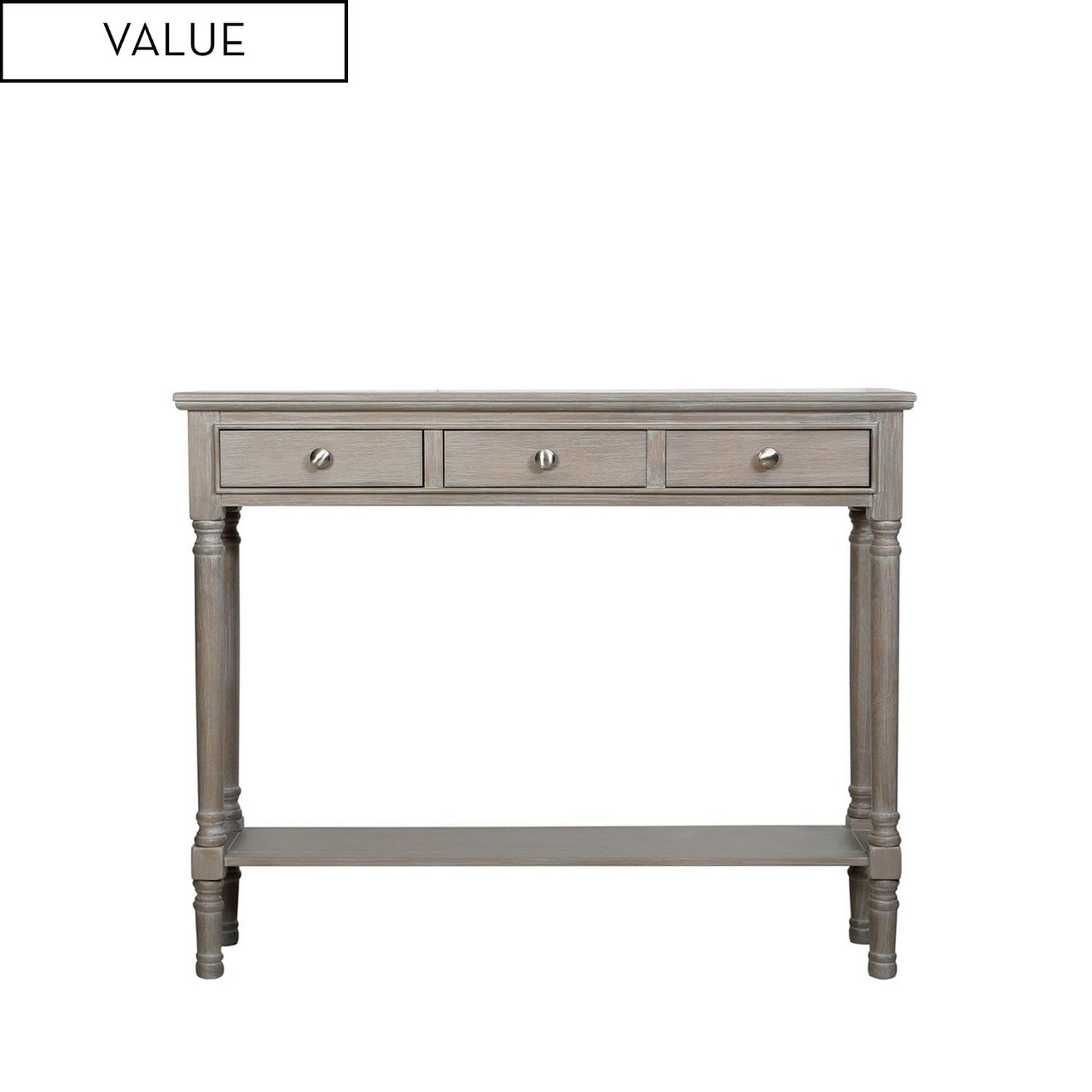 3 Drawer Medium Taupe Console Table