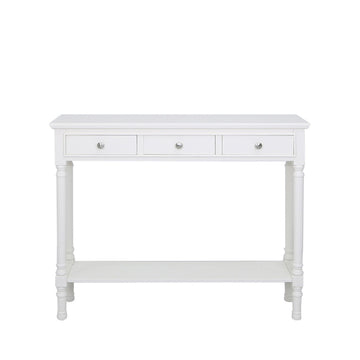 3 Drawer Medium White Console Table