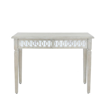 2 Drawer Washed Ash Wood Finish Console Table