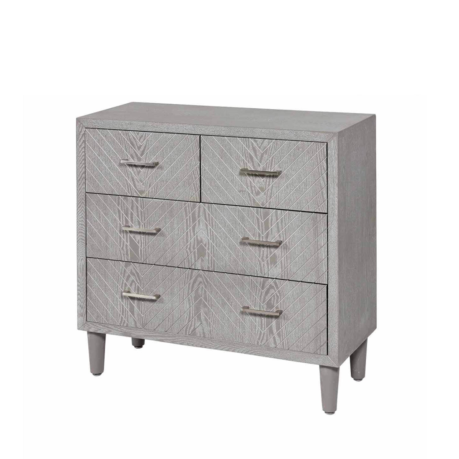 Grey Wood 4 Drawer Chest Cabinet