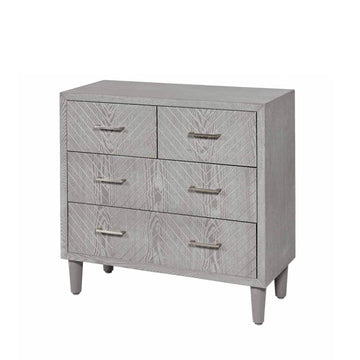 Grey Wood 4 Drawer Chest Cabinet