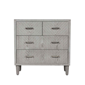 Grey Wood 4 Drawer Chest Cabinet