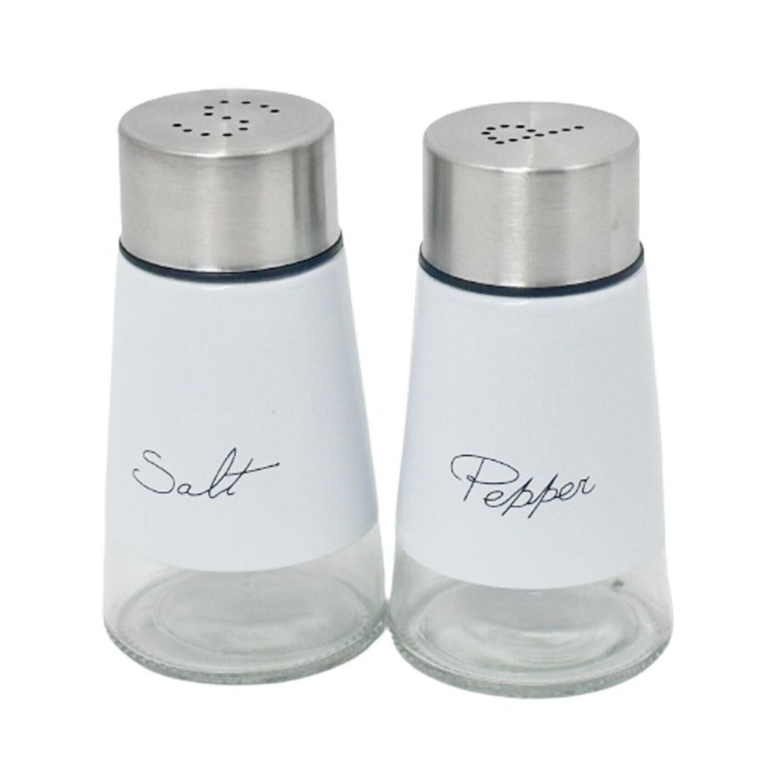 Salt & Pepper Shakers Stainless Steel and Glass