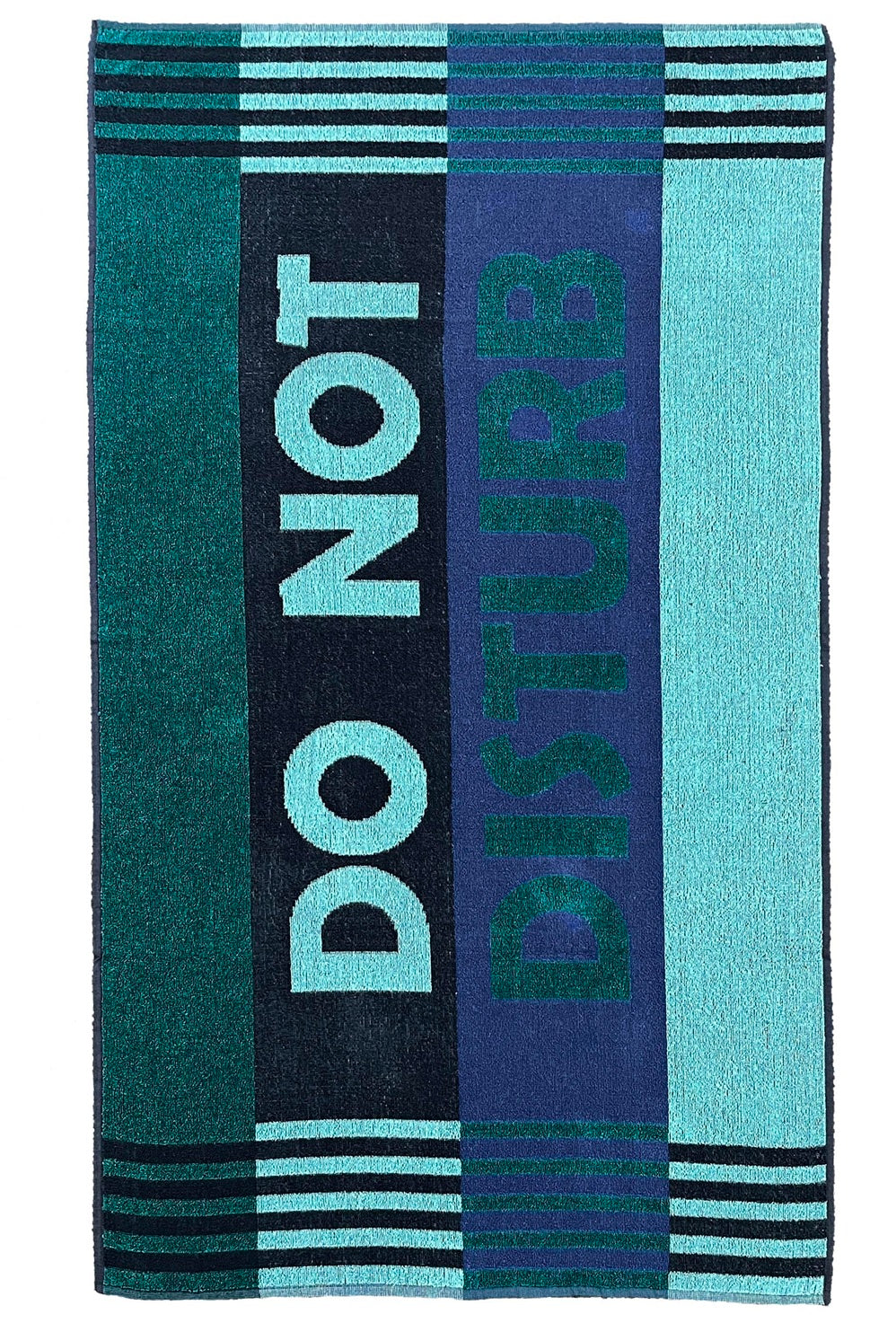 Jacquard Do Not Disturb Jumbo Beach Towel - Green & Blue