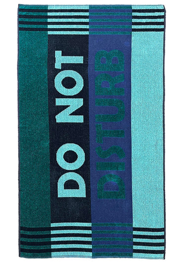 Jacquard Do Not Disturb Jumbo Beach Towel - Green & Blue