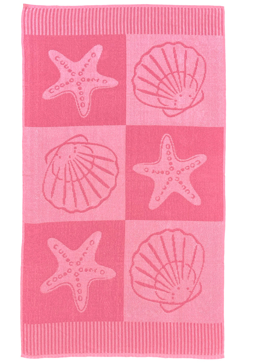 Jacquard Seashells & Starfish Jumbo Beach Towel - Pink