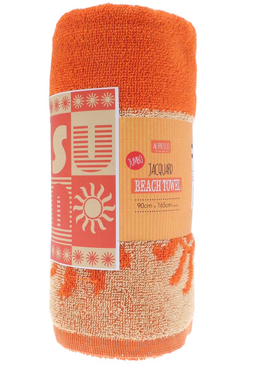 Jacquard Sunny Days Jumbo Beach Towel - Orange & Yellow