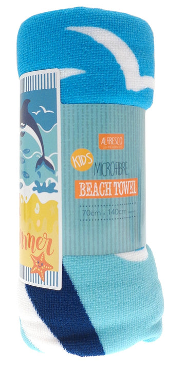 Dolphin Kids Beach Towel - Blue