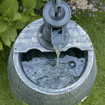 GardenKraft Antique Style Garden Water Fountain Barrel