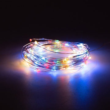 100 LED Solar Micro LED Multicoloured Fairy Lights