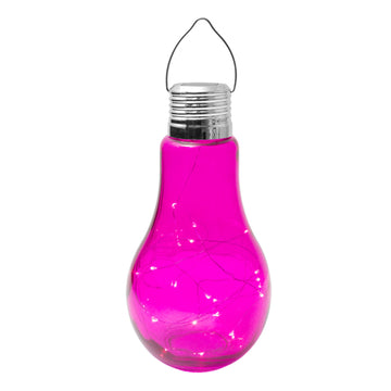 Set of 3 Solar Powered Pink Lamp Garden Lighting Decor