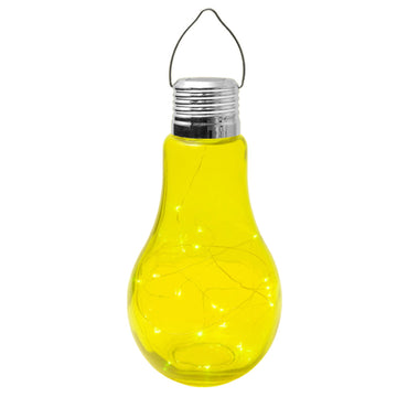 Set of 3 Solar Powered Yellow Lamp Garden Lighting Decor