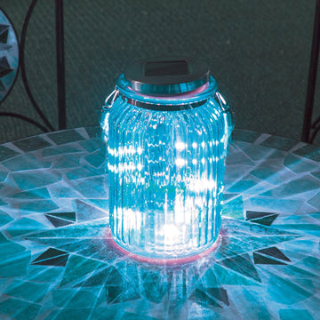 Set of 2 Solar Lanterns With Rope Handle 20 LED Lamp Garden