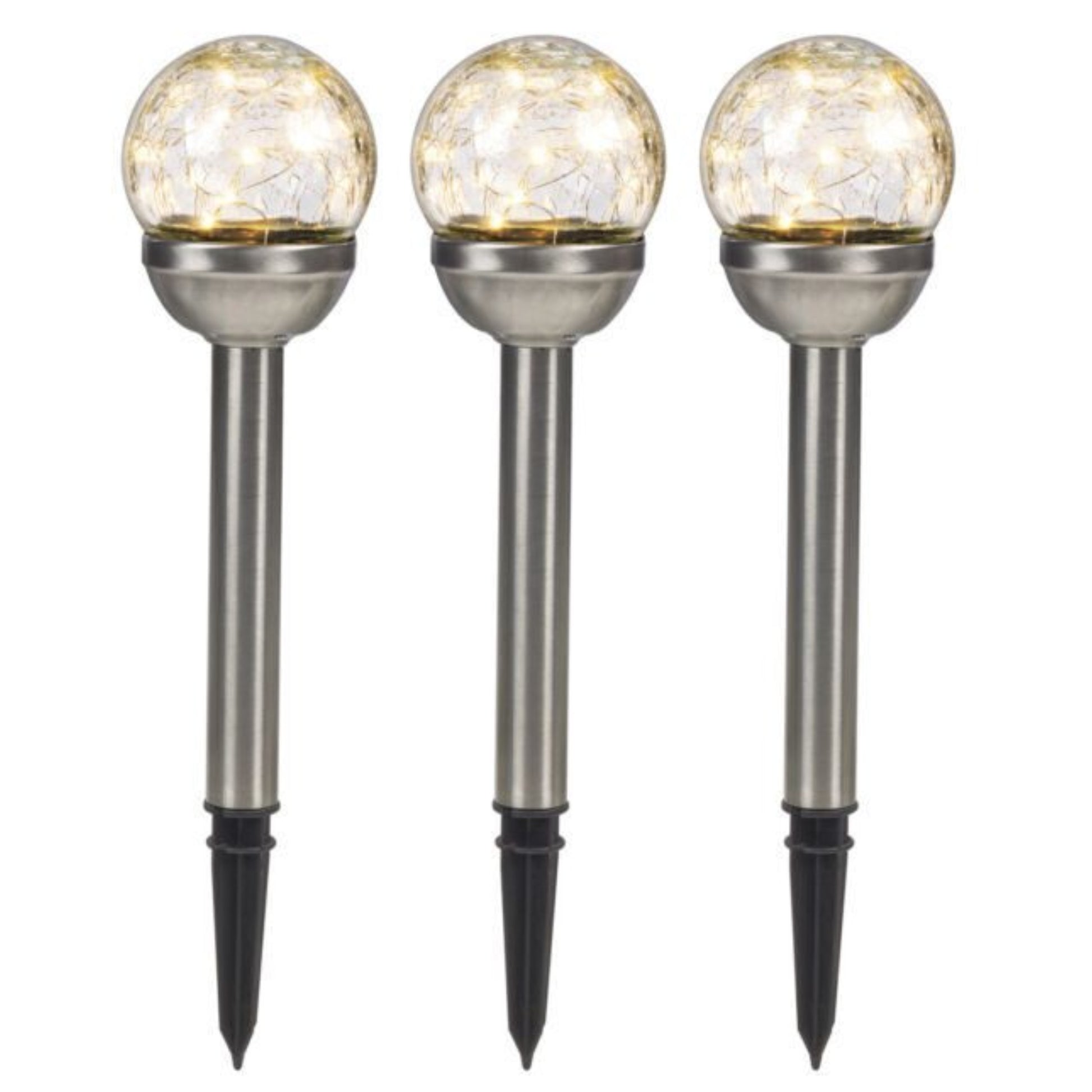 Globe Solar Powered Garden Lights 3 Pcs