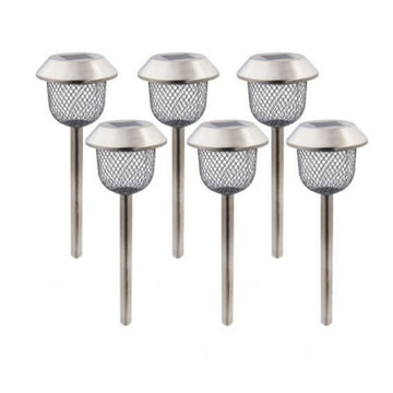 White Solar Powered Garden LEDs Lights 6 Pcs