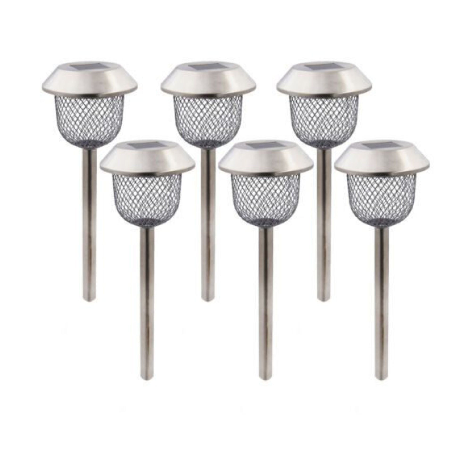 White Solar Powered Garden LEDs Lights 6 Pcs