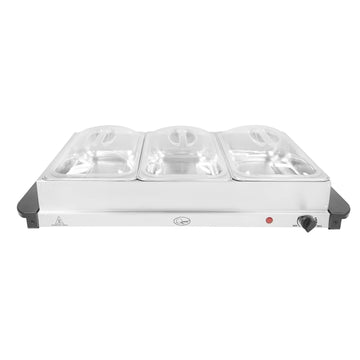 Buffet Server Warming Tray Hotplate With 3 Sections