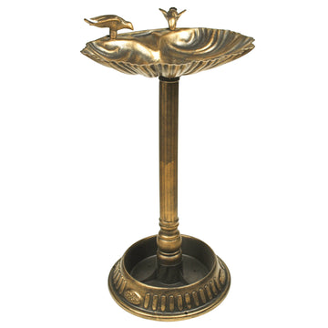 Garden Outdoor Bronze Clam Shell Bird Bath with Planter