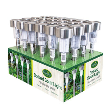 4Pc Bollard Solar Powered Garden Light