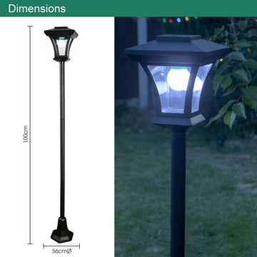 Solar Powered Garden LEDs Lamp Post 2 Pcs