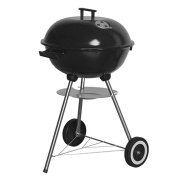 17" Stainless Steel Portable BBQ Grill with Lid & Wheels