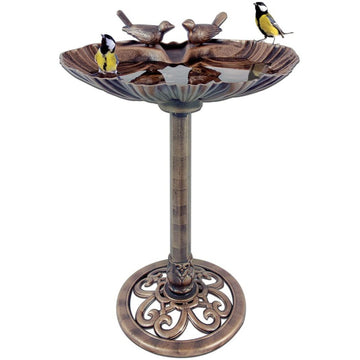 GardenKraft Weatherproof Clam Shell Design Bird Bath