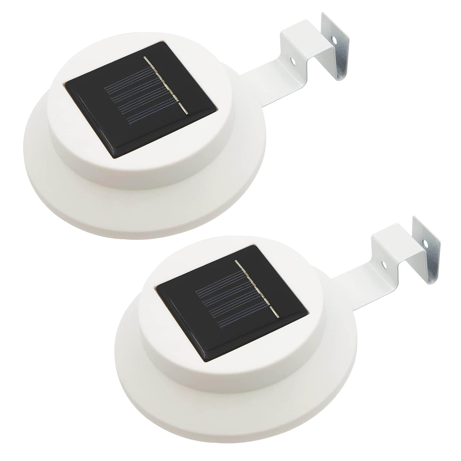 2Pcs Bright White Solar LED Gutter & Fence Automatic Lights