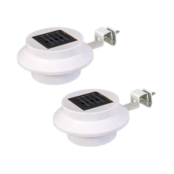 2Pcs Bright White Solar LED Gutter & Fence Automatic Lights