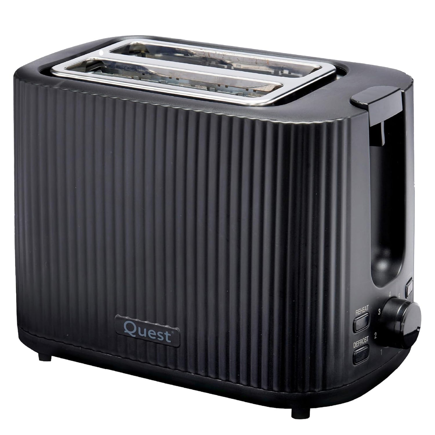 Quest 2-Slice Grooved Toaster Black