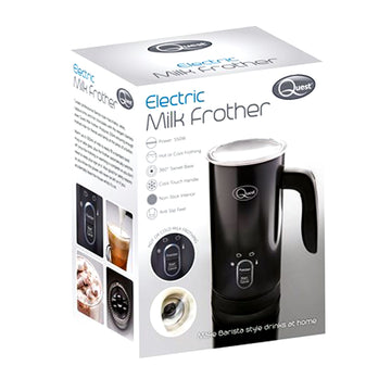 Quest 500W 300ml Black Double Walled Electric Milk Frother