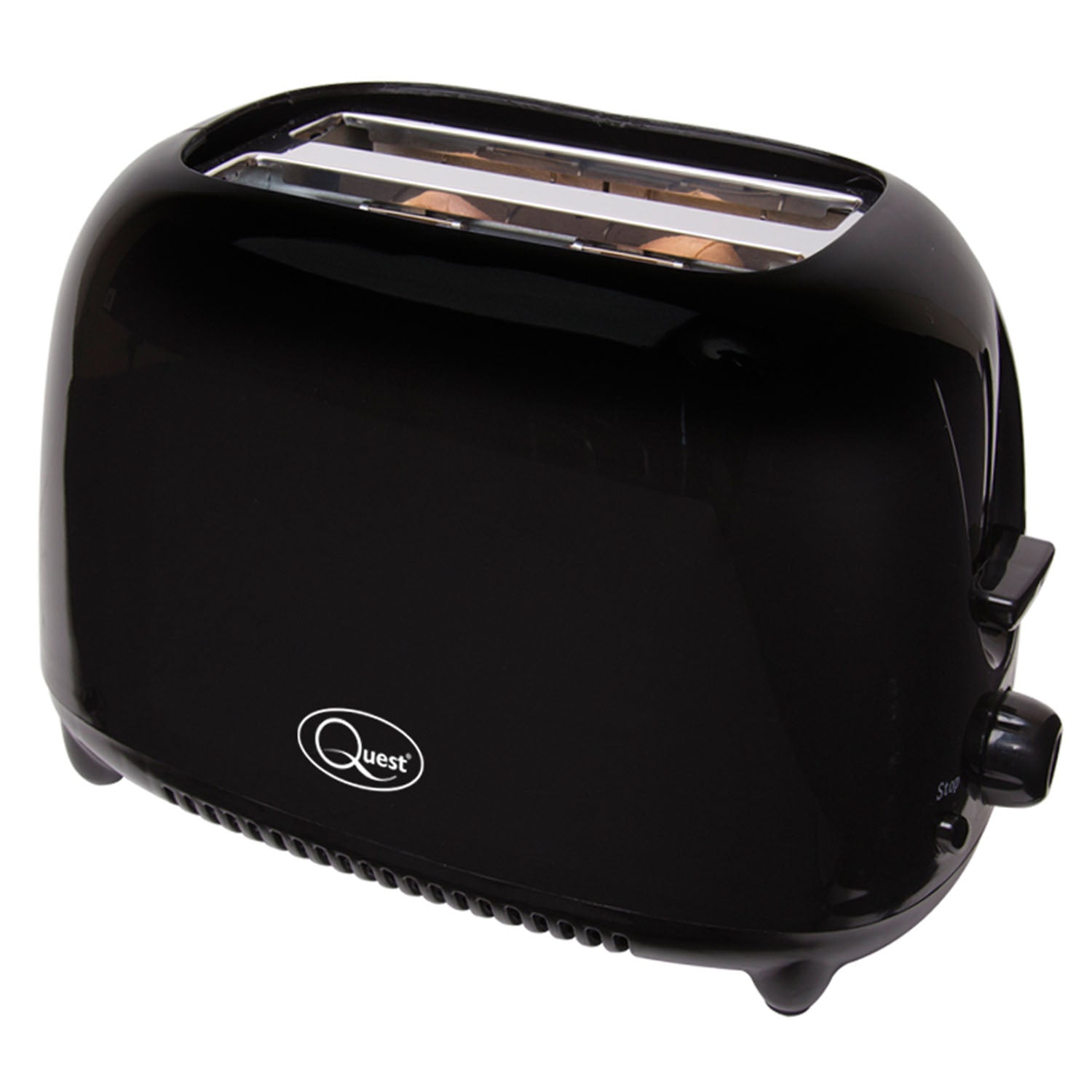 Quest 700W Black 2 Slice Compact Toaster