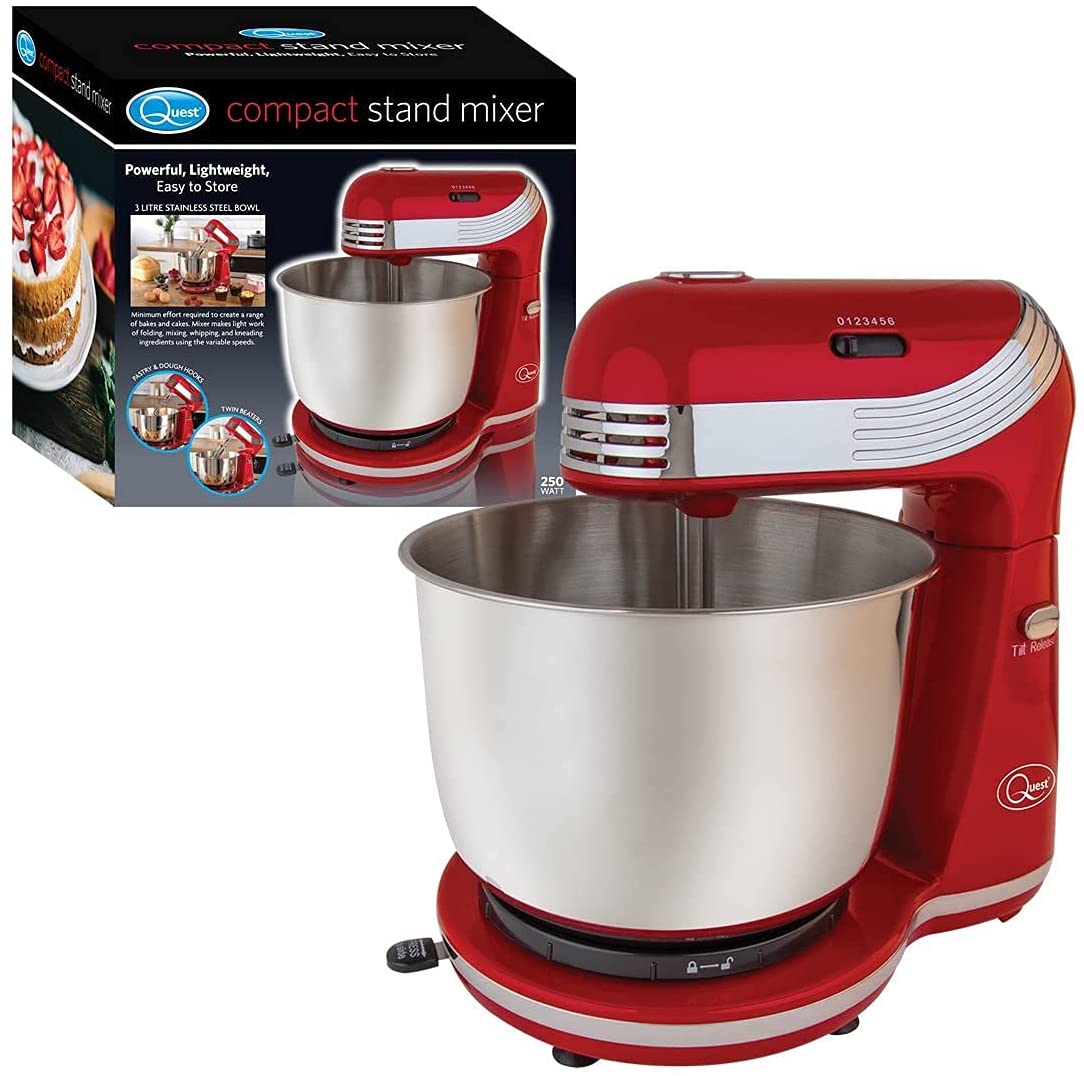 Quest 3 Litre 250 W Red Compact Stand Mixer