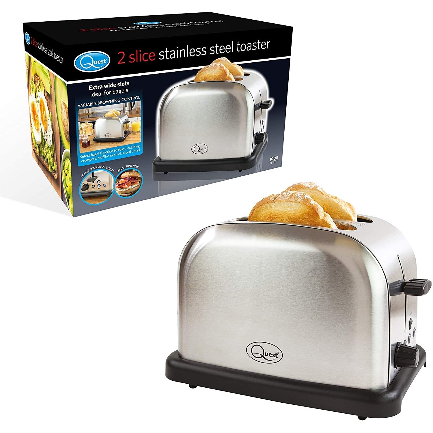 Quest 2 Slice Stainless Steel Toaster
