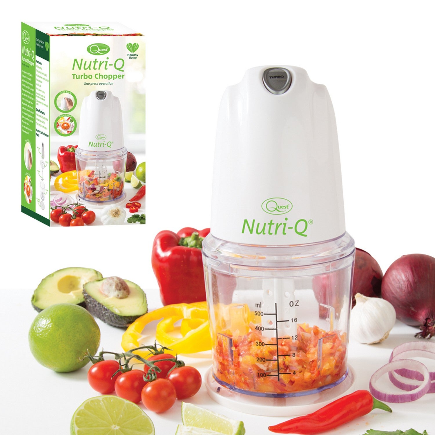 Quest Nutri-Q Turbo Kitchen Mini Processor Food Chopper